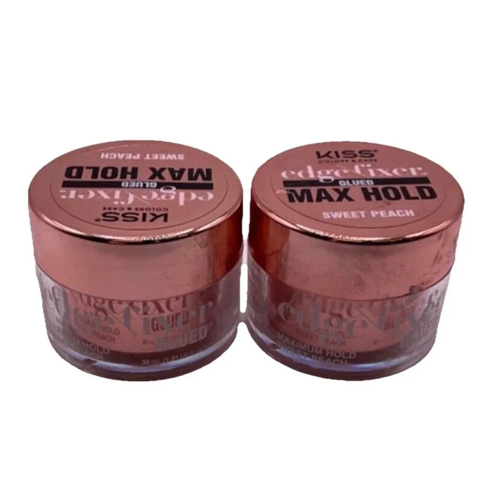 (2) Kiss Edge Fixer Glued Max Hold-Sweet Peach / 1.01 fl oz